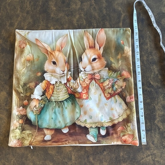 NWT Beatrix Potter Peter Rabbit inspired fairytale fantasy throw pillow cover OS - Picture 4 of 16